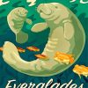 Manatee And Calf In Everglades National Park Florida-paint-by-numbers