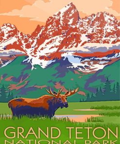 Moose Grand Teton National Park paint by numbers