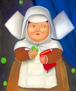 Fat Nun By Botero paint by numbers