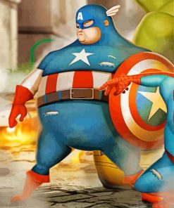 Fat Hero Captain America Paint By numbers