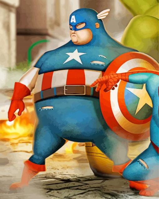 Fat Hero Captain America Paint By numbers