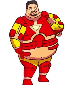 Fat Iron Man Cartoon paint by numbers