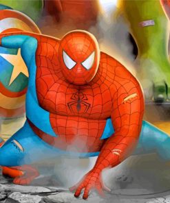 Spider Man Fat Hero Cartoon paint by numbers