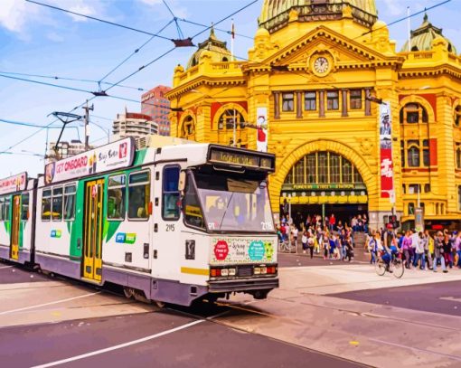 Flinders Street Railway Station Melbourn paint by numbers