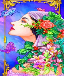 Flowerful Woman paint by numbers