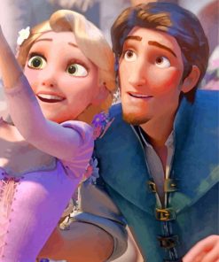 Flynn Rider And Rapunzel Disney paint by number