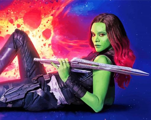 Gamora Super Hero paint by numbers