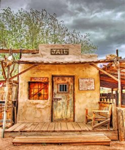 Goldfield Ghost Town Jail In Arizona paint by numbers