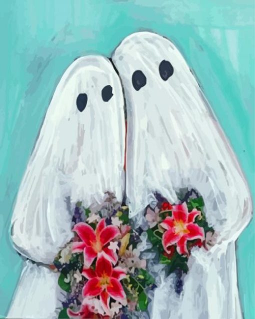 Cute Ghost Couple paint by numbers