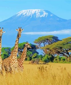 Giraffes Kilimanjaro paint by numbers