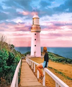 Girl In Cape Otway Lightstation paint by numbers