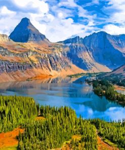 Glacier National Park Montana Hidden Lake paint by numbers