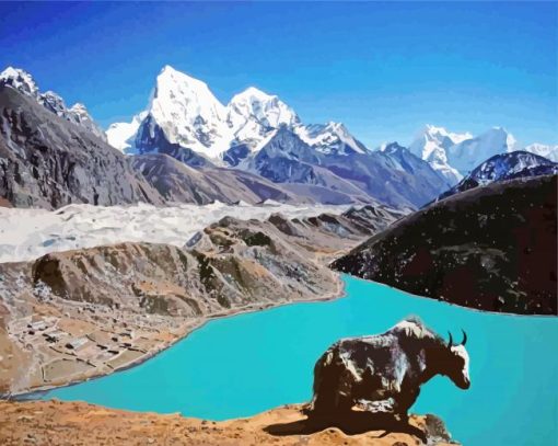 Gokyo Lakes paint by numbers