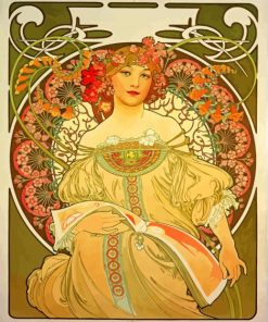 Gorgeous Mucha Artwork paint by numbers