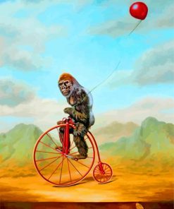 Gorilla On A Unicycle paint by numbers