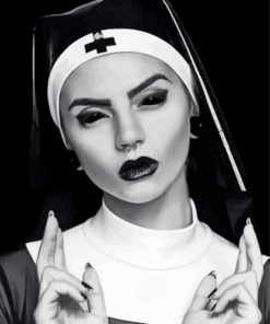 Gothic Nun paint by numbers