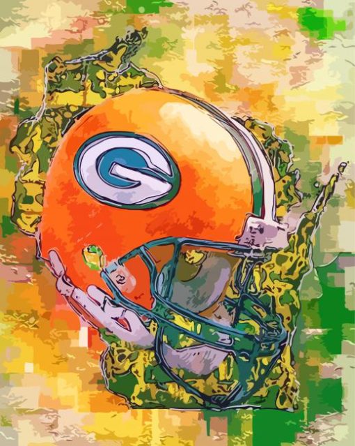 Green Bay Packers Helmet paint by numbers