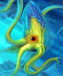 Green Octopus Kraken paint-by-number