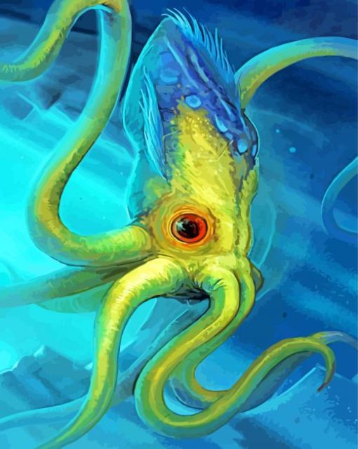 Green Octopus Kraken paint-by-number