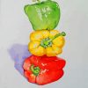 Green Yellow And Red Peppers paint by numbers