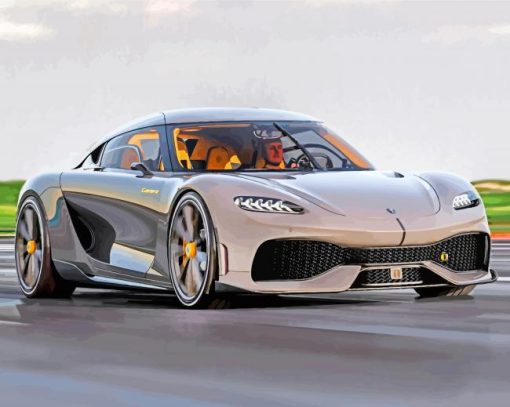 Grey Koenigsegg paint by numbers