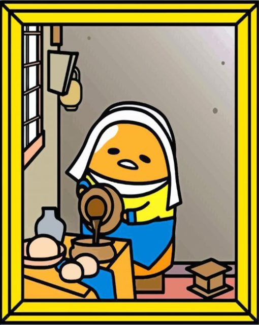 Gudetama Milkmaid Painting paint-by-number