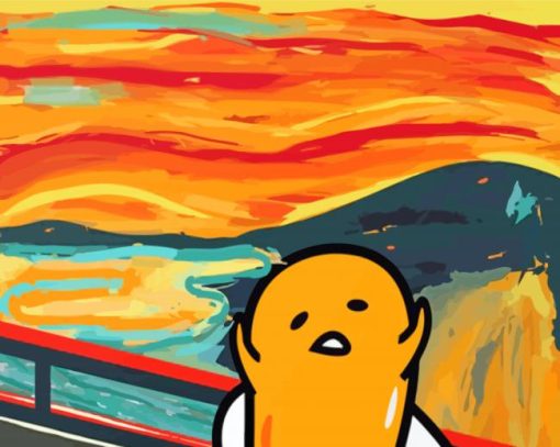 Gudetama Cartoon The Scream Edvard Munch paint-by-number