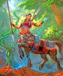 Female Centaur Druid paint by numbers