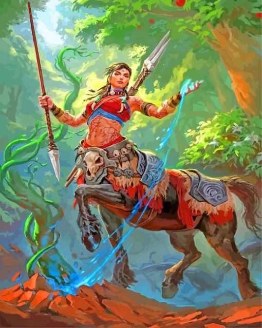 Female Centaur Druid paint by numbers