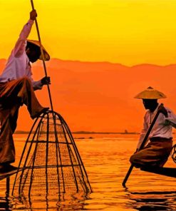 Inle Lake Myanmar paint by numbers