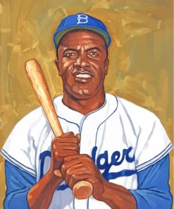 Jackie Robinson Dogers Basketball paint by number paint by numbers