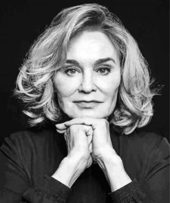 Jessica Lange Black And White Portrait paint by numbers