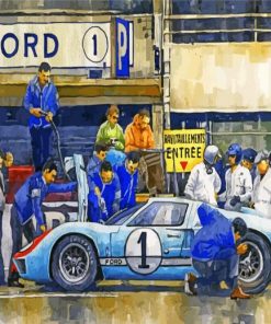 Ken Miles In Ford Gt40 Racing Car paint-by-number