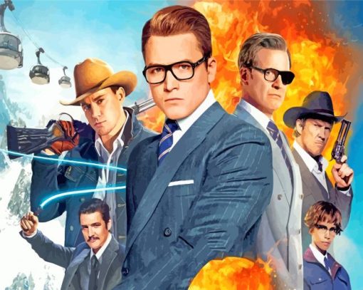 Kingsman Golden Circle characters paint by number