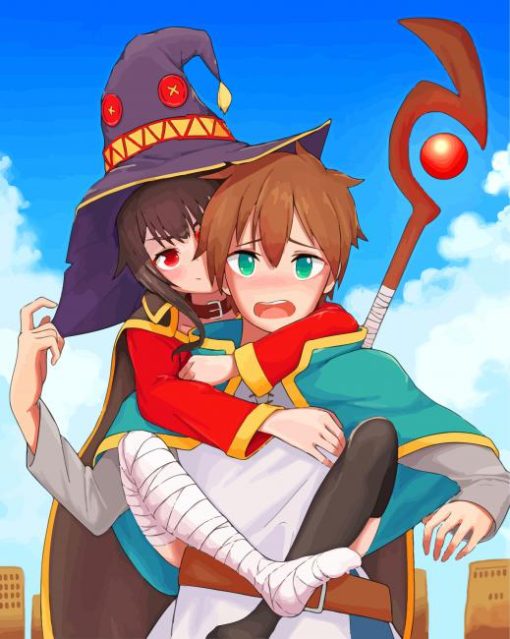 Konosuba Megumin And Kazuma Sato paint by numbers