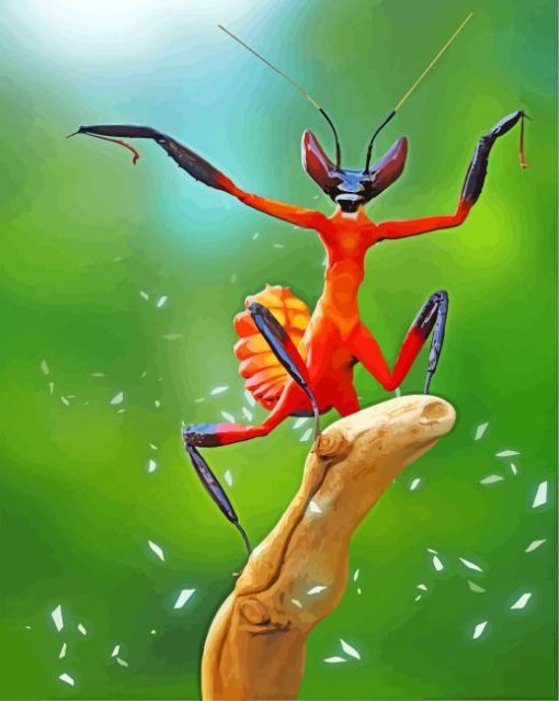 Kung Fu Mantis Insect paint by numbers