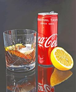 Glass Of Coca Cola With Lemon Art-paint-by-numbers