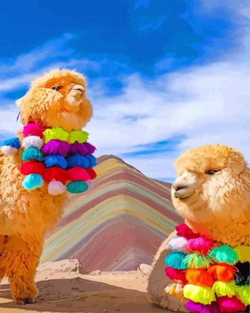 Llamas In Peru paint by numbers