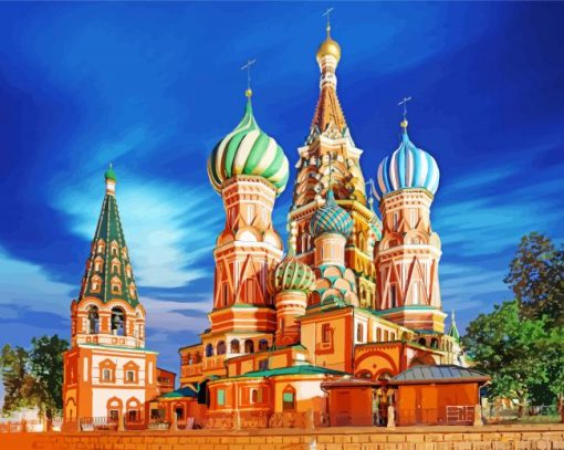 Moscow St Basil's Cathedral paint by numbers