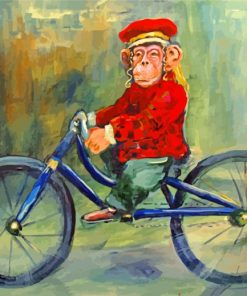 Monkey On Bike paint by numbers