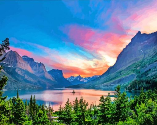 Montana Glacier National Park paint by numbers