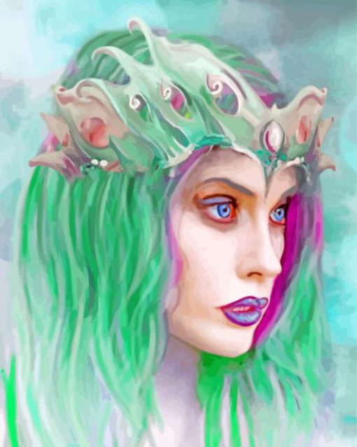 Naiad With Green Hair paint by numbers