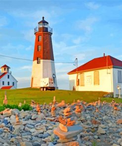 Point Judith Lighthouse Narragansett paint by numbers