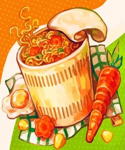 Noodles With Vegetable paint by numbers