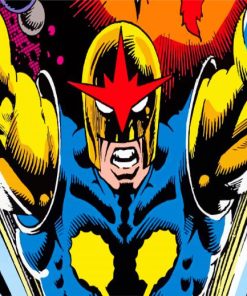 Nova Marvel Comic paint by numbers