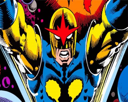 Nova Marvel Comic paint by numbers