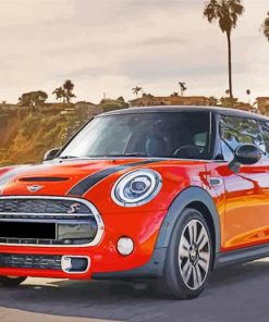 Orange Mini Cooper paint by numbers