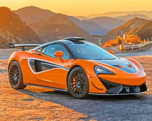 Orange Mcclaren Car paint by numbers