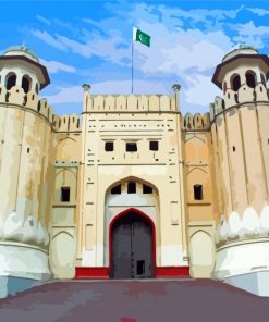 Pakistan Monument Lahore Fort paint by numbers