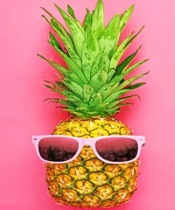 Pineapple Wearing Sunglasses paint by numbers